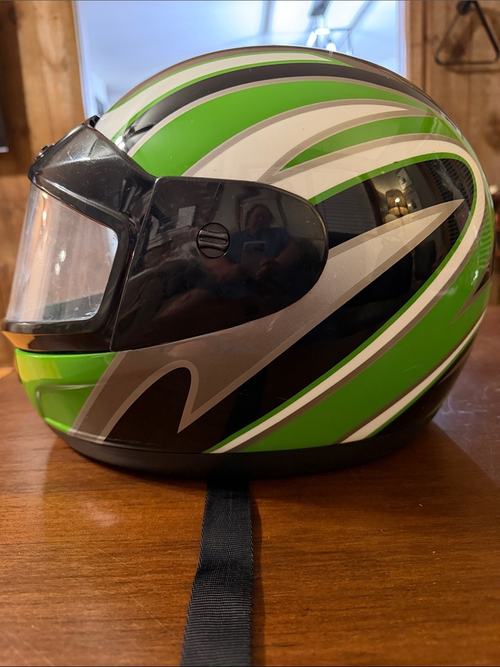 Vega Green & Black Full-Face Motorcycle/snowmobile Helmet -XL